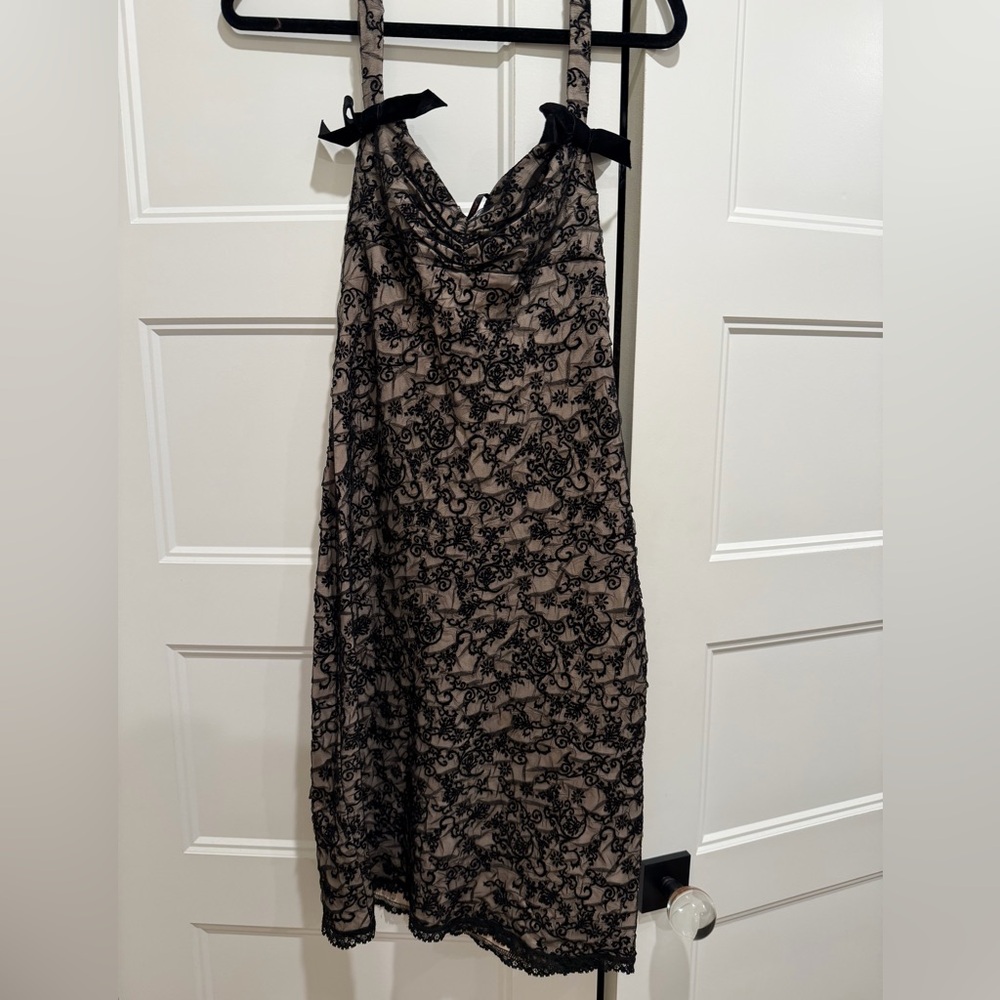 Betsey Johnson Y2K Black Lace Dress w/ velvet bows
